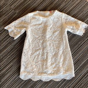 White lace shift dress